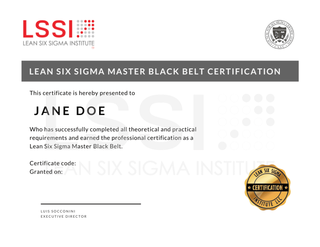 Lean Six Sigma Master Black Belt Certification